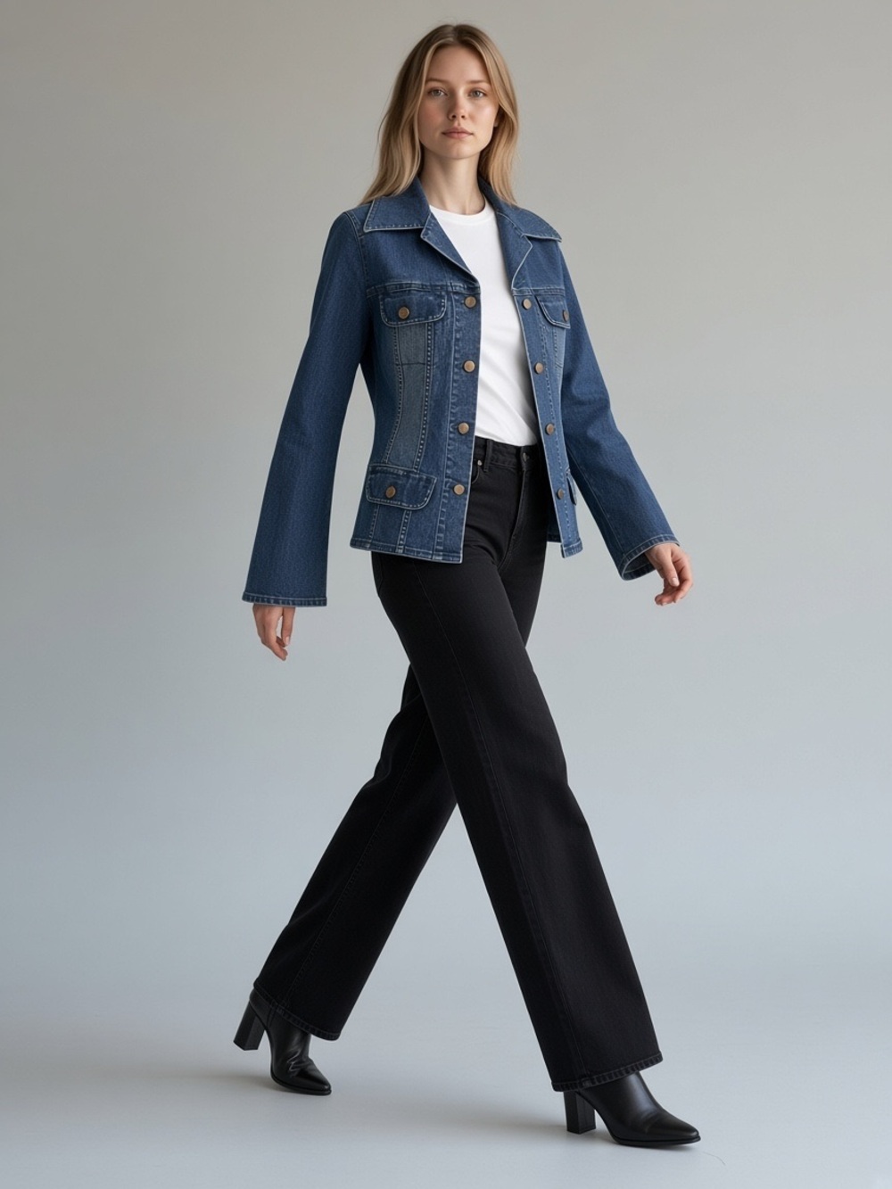 Vintage Blue Denim Jacket - Classic Jean Jacket Size Small